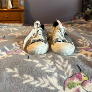 Carolina Panthers Glitter Tennis Shoes